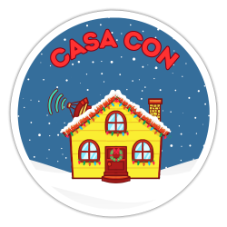 Casa Con Snowy Night Sticker